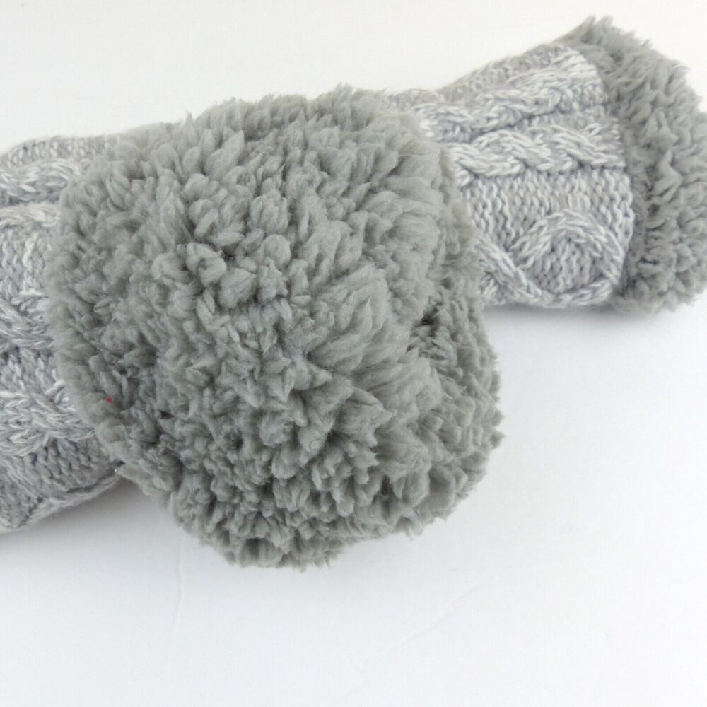 Aromasoles Lounge Socks Cable Knit One Size Gray Lined Rose Shea Butter Non Slip - Picture 6 of 10